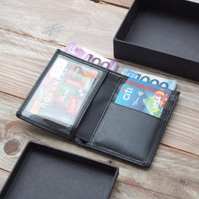 Load image into Gallery viewer, Alex Bi-Fold Wallet (Black Goatskin)