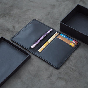 Lucas Bi-Fold Wallet (Black Goatskin)