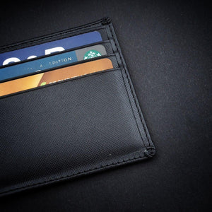 William Classic Wallet (Saffiano Black Cowhide)