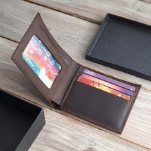 Load image into Gallery viewer, William Classic Wallet (Dark Brown Oily Pull-up)